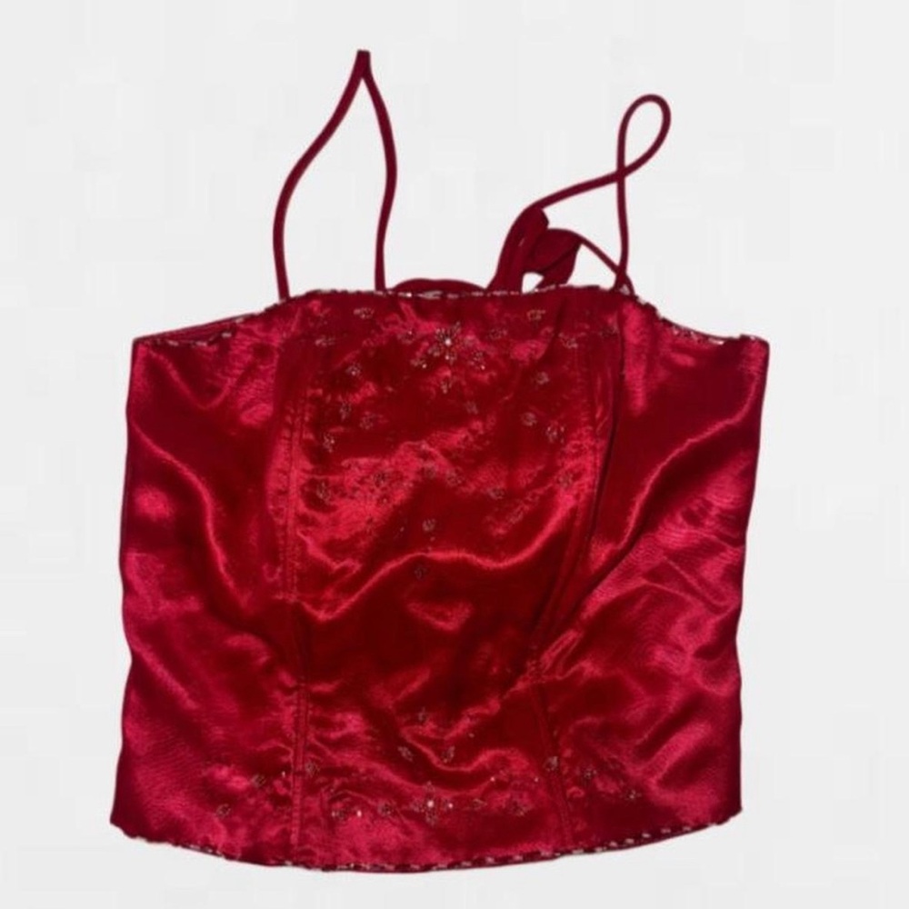 Red corset top